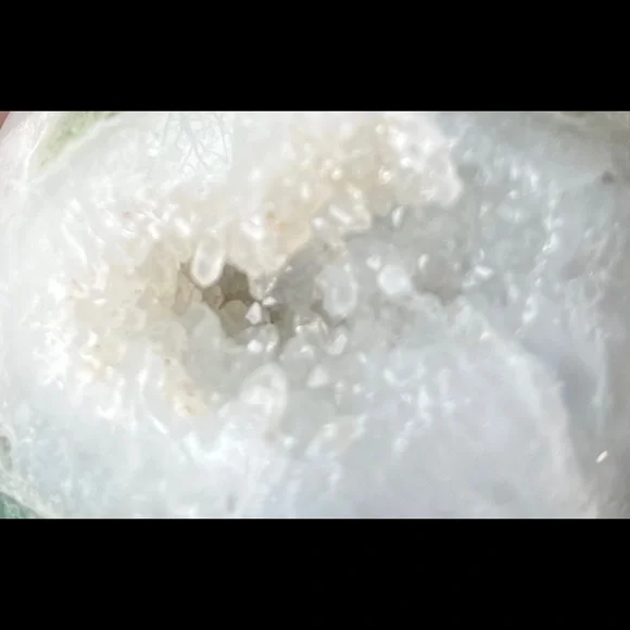 Moss Agate Sphere w/ Heart-Shaped Druzy Pocket - Picture 3 of 17